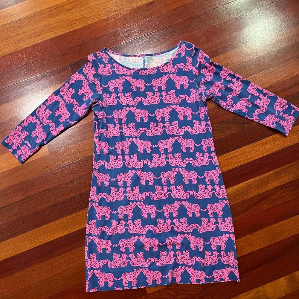 Lilly Pulitzer Elephants Pink and Blue Dress